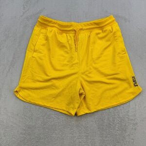 Staple Mesh Shorts Mens 2XL Yellow Embroidered Logo Streetwear
